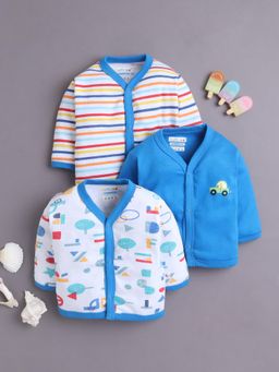 Bumzee - Boys Blue-White Stripes Printed Jabal's (Pack of 3)