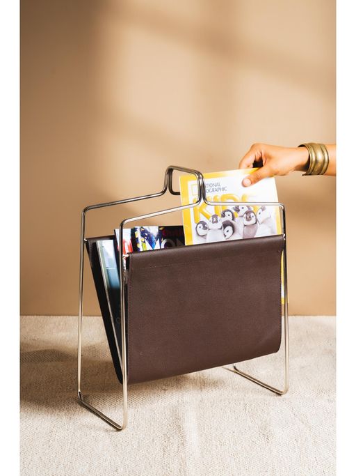 SG Home Metallic Muse Faux Leather Magazine Holder