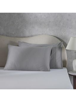 Maspar - Grey Solid Standard Cotton Pillow Covers (20X30 Inch)