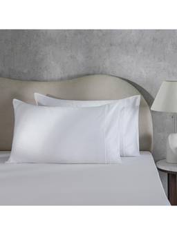 Maspar - White Solid Standard Cotton Pillow Covers (20X30 Inch)