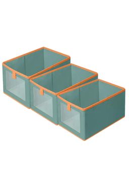 House of Quirk - Green Durable and Versatile Closet Organizers Storage Baskets (Pack of 3)