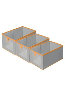 House of Quirk - Grey Durable and Versatile Closet Organizers Storage Baskets (Pack of 3)