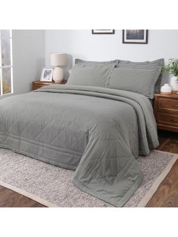 Maspar - Green Summer Ac Room Cotton Double Bed Soild Quilt (Queen)