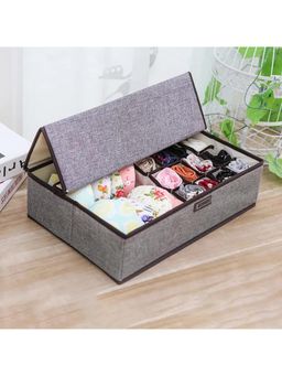 House of Quirk - 17 Compartment Innerwear Clothing Organizer Storage Box - Grey