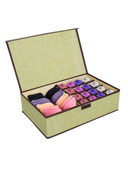 House of Quirk - 17 Compartment Innerwear Clothing Organizer Storage Box - Green