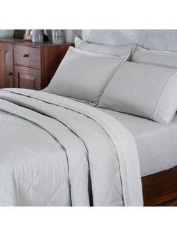Maspar - Grey Summer Ac Room Cotton Single Bed Solid Quilt