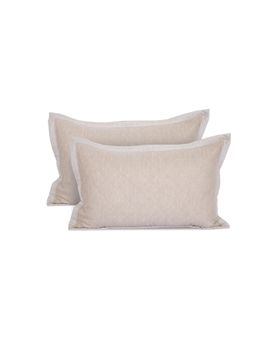 Maspar - Beige Soft & Stylish Cotton 2 Pillow Covers (20x30 inch)