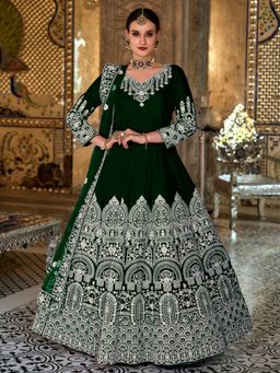 Odette - Stunning Green Semi Stitched Anarkali Suit (Set of 3)