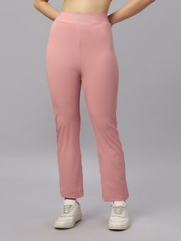 SOIE - Women Mid-Rise Ankle-Length Fit And Flare Pants With Back Pockets Pink