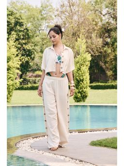 L'Ange - Blanche Beige Coverup Shirt & Pants (Set of 2)