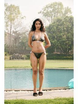 L'Ange - Vesna Black Shimmer Embellished Bikini Bra & Panty (Set of 2)