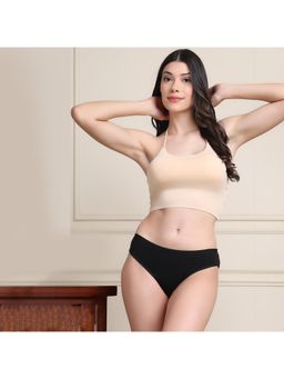 PrettyCat - Women Halter Neck Beige Solid Bra & Panty (Set of 2)