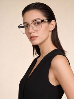 Guess - Eyewear For Women With Matt Black-Shiny Light Gold Stainless Steel Frame - (54)