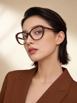 Guess - Eyewear For Women With Shiny Dark Browm Demi Polycarbonate Frame - (55)