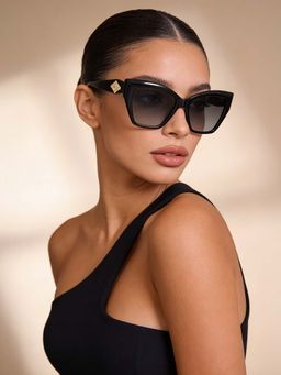 Guess - Women UV Protected Full Rim Grey Lens Butterfly Sunglasses (54)