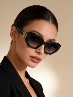 Guess - Women UV Protected Full Rim Grey Lens Rectangle Sunglasses (52)