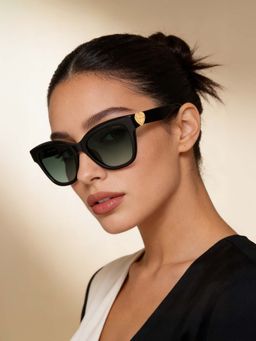 Guess - Women UV Protected Full Rim Green Lens Butterfly Sunglasses (53)