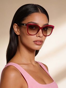 Guess - Women UV Protected Full Rim Brown Lens Oval Sunglasses (58)
