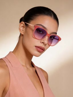 Guess - Women UV Protected Full Rim Blue Lens Oval Sunglasses (54)