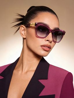 Guess - Women UV Protected Full Rim Grey Lens Square Sunglasses (52)