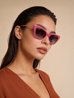 Guess - Women UV Protected Full Rim Grey Lens Cat Eye Sunglasses (54)