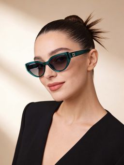 Guess - Women UV Protected Full Rim Grey Lens Cat Eye Sunglasses (52)