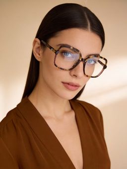 Guess - Eyewear for Women with Shiny Brown Demi Crystal Acetate Frame (53)