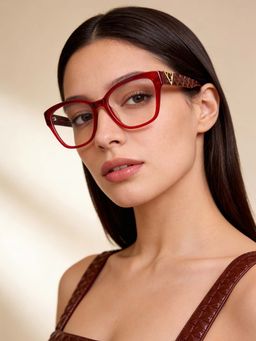 Guess - Eyewear for Women with Shiny Crystal Red Acetate Frame (53)