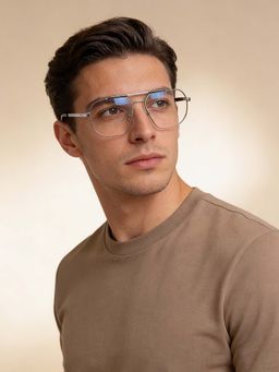 Guess - Eyewear for Men with Shiny Light Gun Alloy Metal Frame (58)
