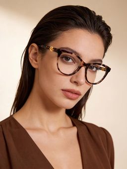 Guess - Eyewear for Women with Shiny Light Brown Demi Acetate Frame (52)