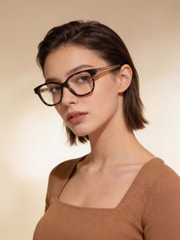 Guess - Eyewear for Women with Shiny Dark Brown Demi Acetate Frame (47)