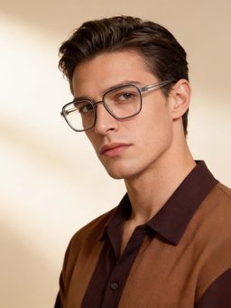 Guess - Eyewear for Men with Shiny Crystal Dark Gun Alloy Metal Frame (53)