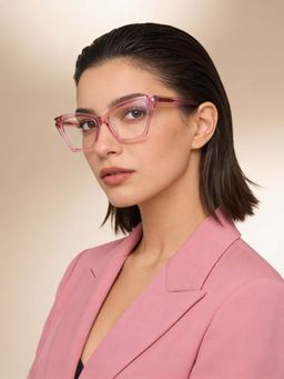 Guess - Eyewear for Women with Shiny Crystal Pink Acetate Frame (52)