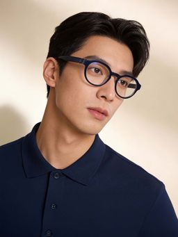 Guess - Eyewear for Men with Shiny Navy Blue Crystal Acetate Frame (50)