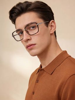 Guess - Eyewear for Men with Shiny Dark Brown Dark Gun Acetate Frame (54)