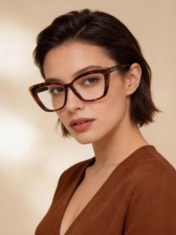 Guess - Eyewear for Women with Shiny Dark Browm Demi Polycarbonate Frame (55)