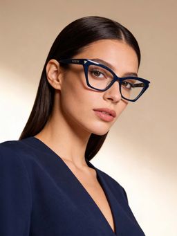 Guess - Eyewear for Women with Shiny Blue Acetate Frame (52)