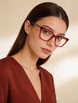 Guess - Eyewear for Women with Shiny Crystal Red Acetate Frame (53)