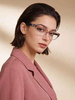 Guess - Eyewear for Women with Shiny Crystal Light Brown Gradient Acetate Frame (52)