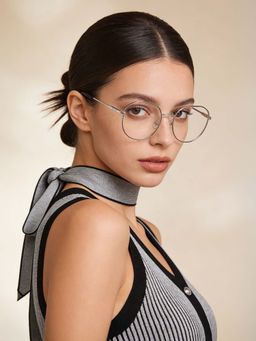 Guess - Eyewear for Women with Shiny Light Gun-Black Alloy Metal Frame (51)