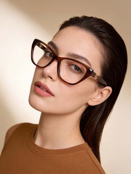 Guess - Eyewear for Women with Shiny Brown Demi Acetate Frame (53)