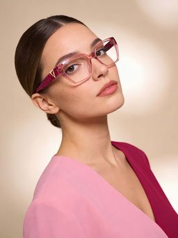 Guess - Eyewear for Women with Shiny Crystal Pink Acetate Frame (52)