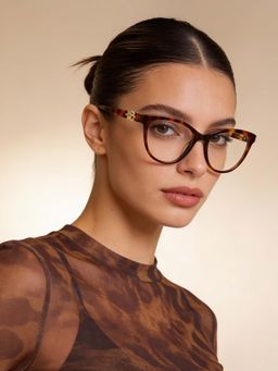 Guess - Eyewear for Women with Shiny Brown Demi Light Gold Acetate Frame (52)