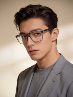 Guess - Eyewear for Men with Shiny Crystal Grey Acetate Frame (56)