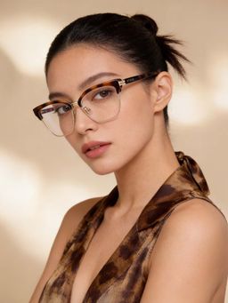 Guess - Eyewear for Women with Shiny Light Gold-Brown Demi Alloy Metal Frame (54)