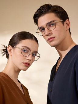Guess - Eyewear for Unisex with Shiny Brown Demi Light Gold Alloy Metal Frame (50)