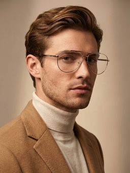 Guess - Men Gold Metal Pilot Eyewear Frame GU5007603258FR (58)