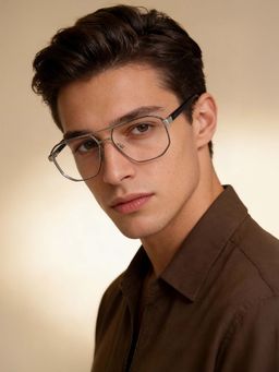 Guess - Men Metal Full Rim Square Black Eyeglass Frame (57)