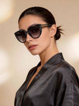 IDEE - Grey Oval 100% Uv Protected Sunglasses For Women Size 55