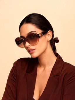 IDEE - Brown Round 100% Uv Protected Sunglasses For Women Size 54